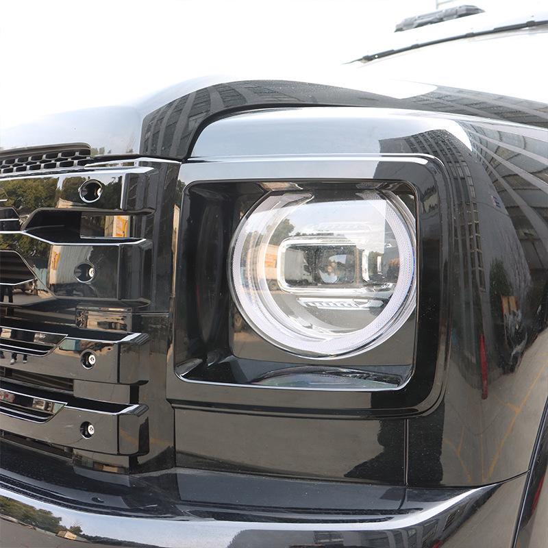 Haval H9 2nd Gen Headlight Frame Kit: Grille, ABS, LED Beads, Black Warrior Design