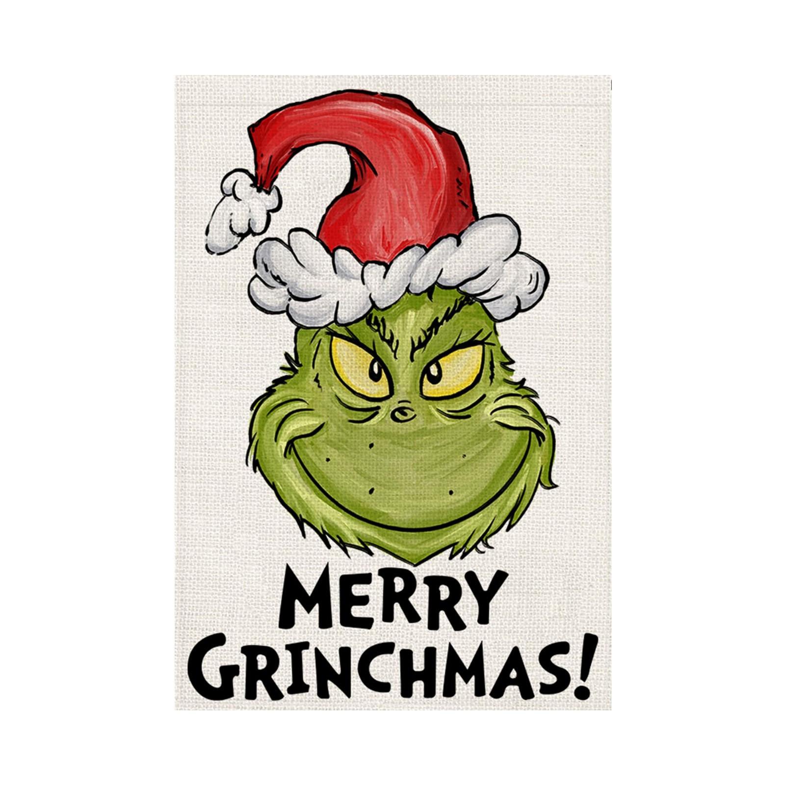 

Рождественские садовые флаги Праздничные украшения для вечеринок Дворовые флаги Зеленые призраки Льняные двухсторонние садовые флаги One Size белый