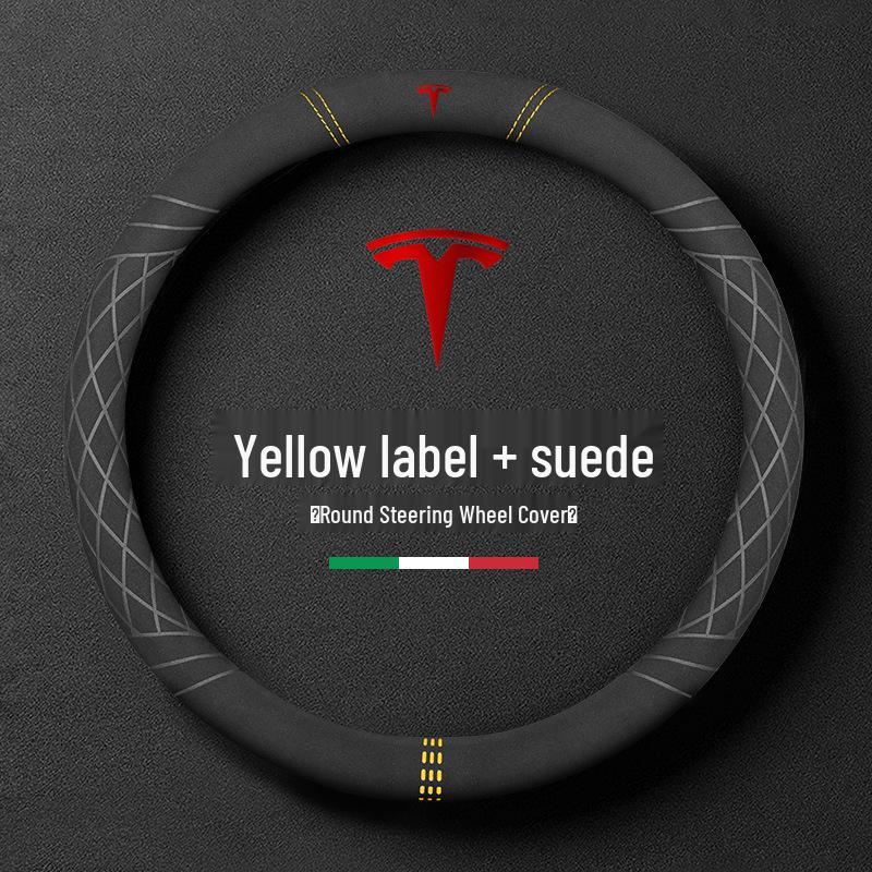 

Tesla Model Y/3 Suede Steering Wheel Cover - Car-Specific Design 38 cm