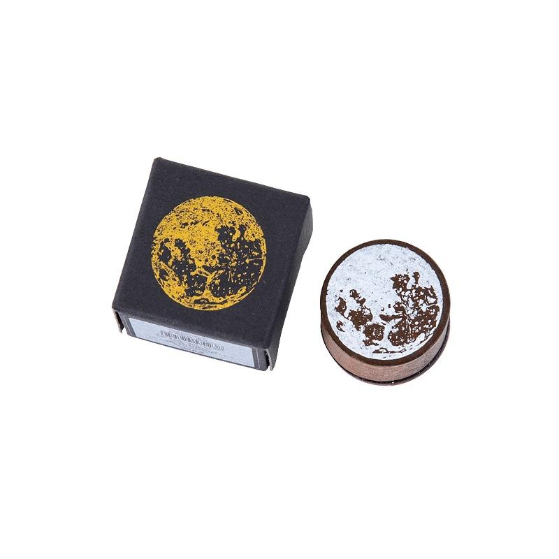 

1Pcs Retro Moon Phase Series Decoration Stamp Wooden Round Rubber Stamps for Scrapbooking Stationery DIY Craft Standard Seal