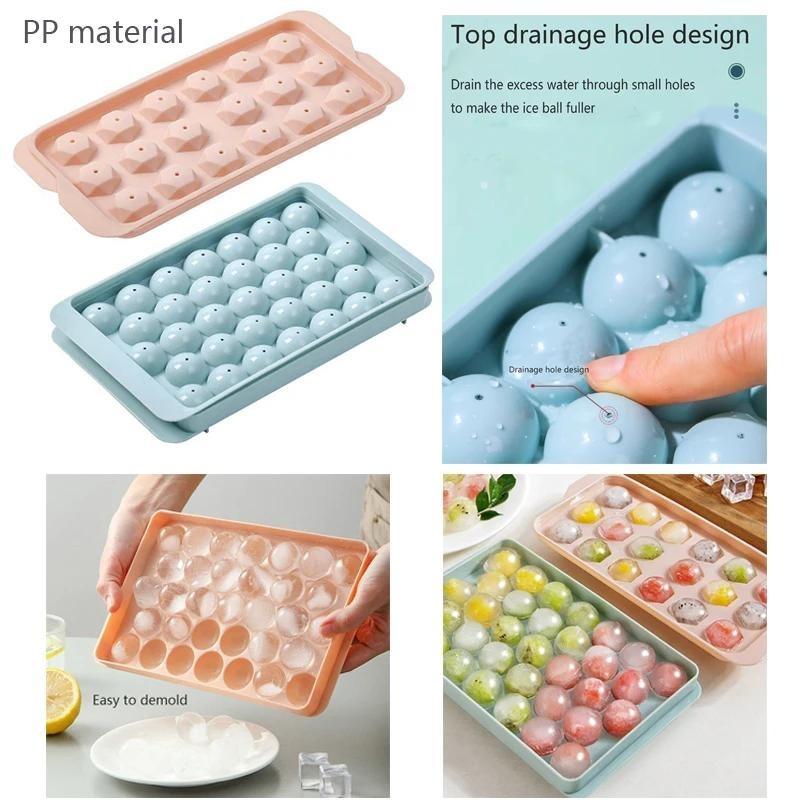 Ice Cube Tray Silicone Mold with Cover Square 14-cube Easy Release Ice Cube Molds Summer Kitchen Bar DIY Iced Drink Maker Tools