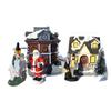 10pcs/set Christmas Ornaments Luminous House Small House Decoration Santa Claus Suit Gift Gift Decorations for Home