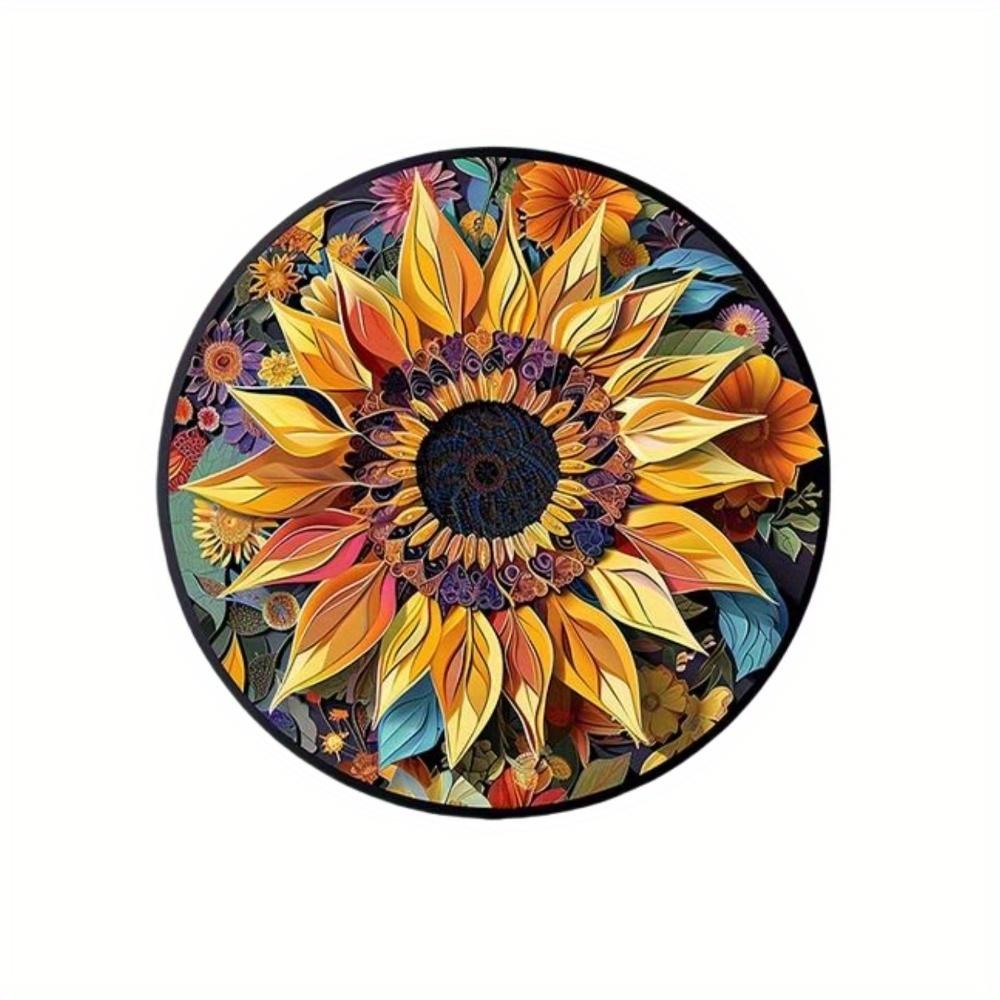 

1 шт. 2d плоский круглый деревянный подсолнух персиковый цветущий художественный логотип - 20 см, тема подсолнуха подходит для бара кафе дома гостиной офиса настенное украшение 20cm*20cm