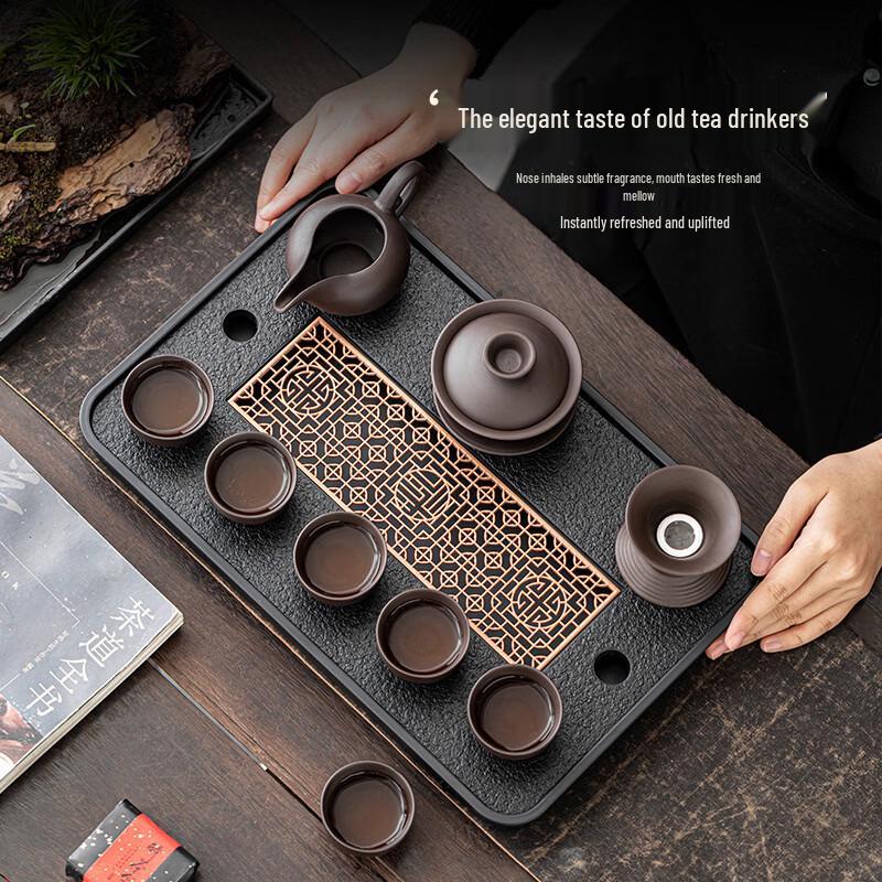 Chinese White Porcelain Kung Fu Tea Set with Tea Tray