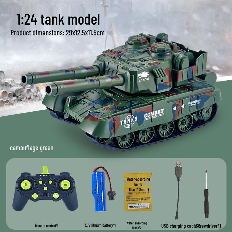 Remote Control Tank with Projectile Firing & Smoke Effect for Kids