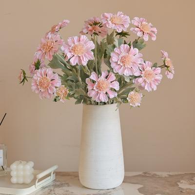 Mű Egyágas 3-fejű Plüss Textúrájú Gesang Virág Kiváló minőségű Otthoni Puha Dekoráció Étterem Dekoráció Váza Virágkötészeti Dísz