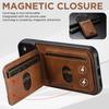 Leather Strong Magnent Card Wallet Holder Set for Apple For Iphone 17 16 1 14 13 Pro Max Plus With Phone Case Magnetic Stand Bag