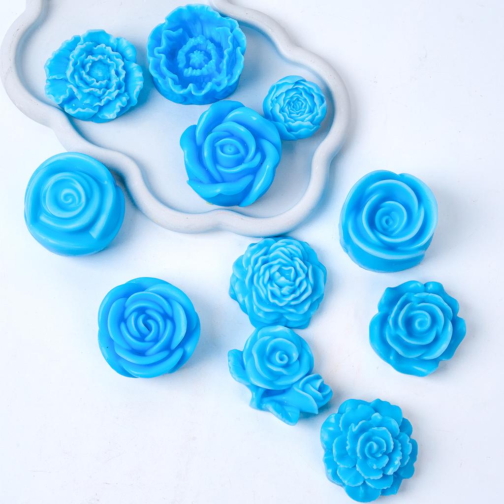 Small Flower Series Silicone Candle Mold 3D Rose Peony Soap Chocolate Cake Baking Tools DIY Aromath Gypsum Resin Craft Molds