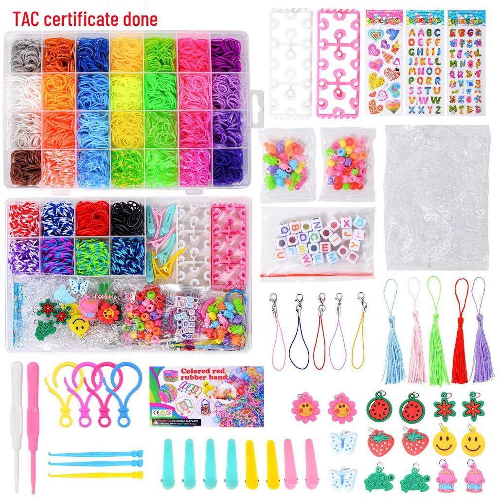 Regenbogen Gummiband DIY Webmaschine für Kinder – Bunte Armbänder und Bastelarbeiten mit 28, 32 Raster Webstuhl erstellen