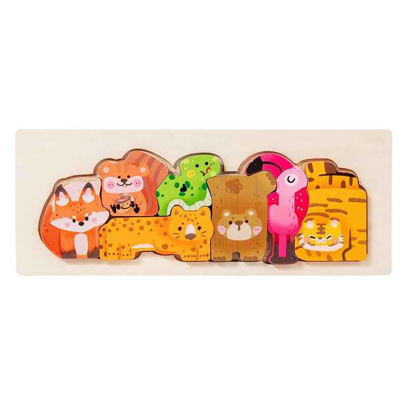 Wooden Childrens Puzzle Board With Animal Illustrations For Early Education And Cognitive Development