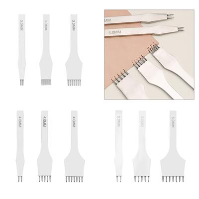 Leather Craft Tool 2/5/7 Prong Leather Lacing Stitching Tool Leathercraft Chisel Hole Punches Leather Craft Hole Punches