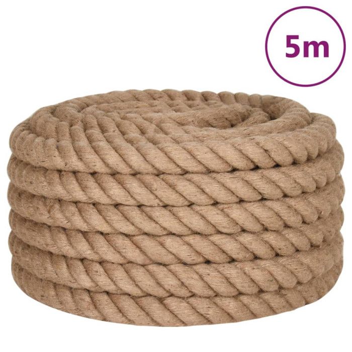 VidaXL Corde de jute 5 m de long 50 mm d'épaisseur 153778