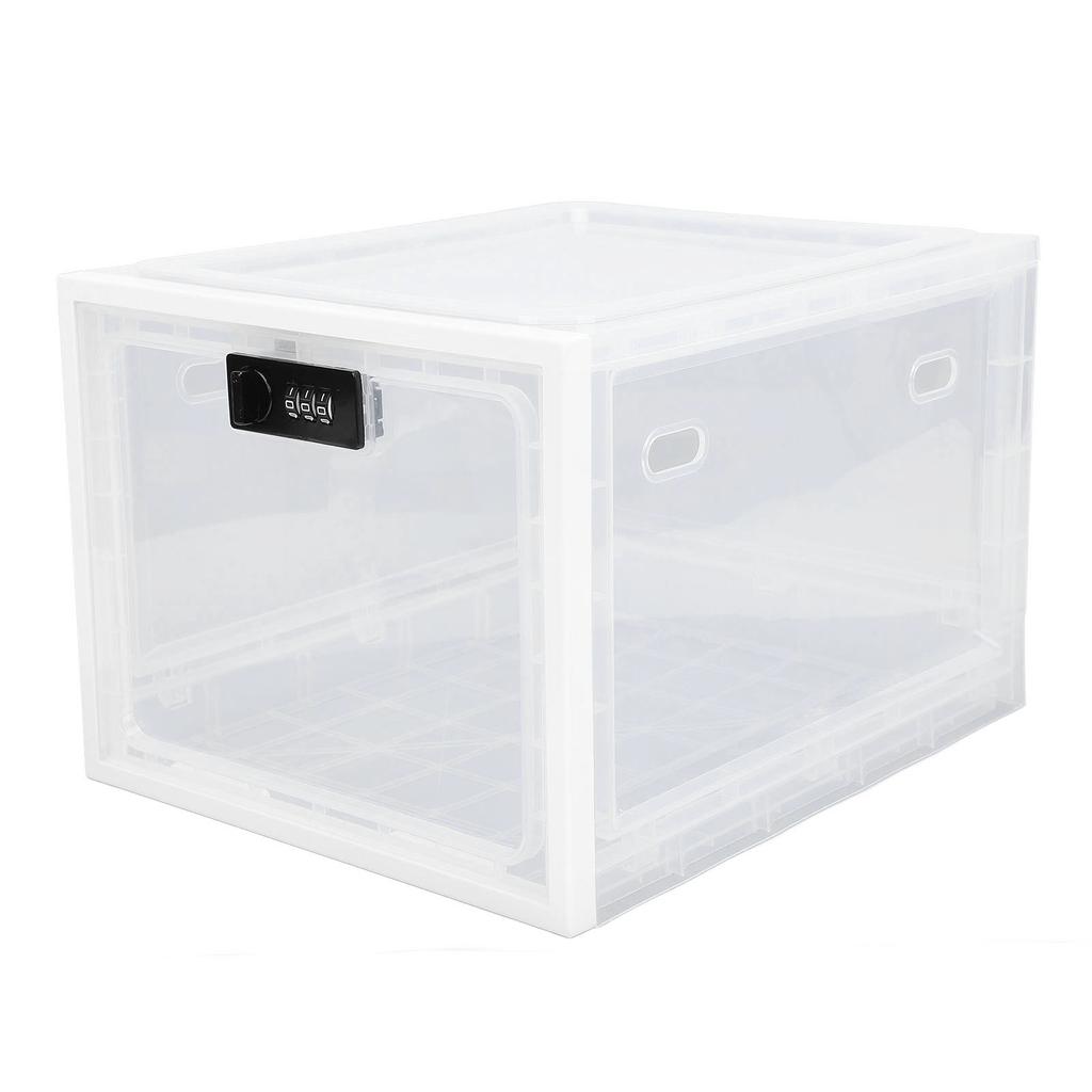 Fridge Lock Box Plastic Multifunctional Convenient Lockable Food Storage Cabinet for Home White and