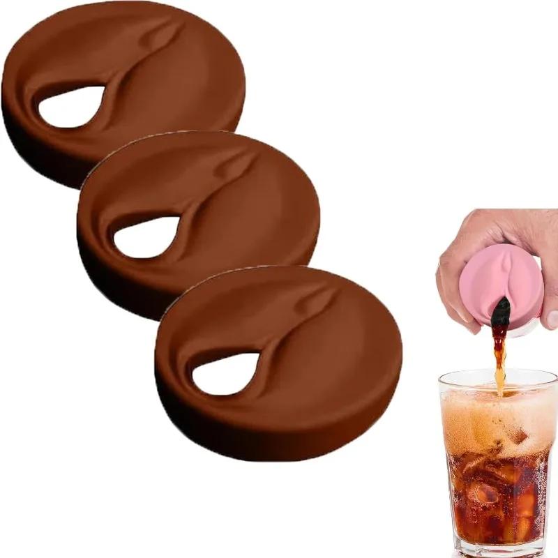 Silicone Spoof Drink Can Sleeve Fits Standard Drink Cans Original Gifts for Stag Parties: Reusable Vagina Shaped Drink Can Lids