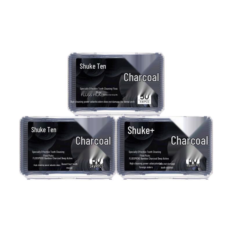 Shuke Bamboo Charcoal Dental Floss Picks