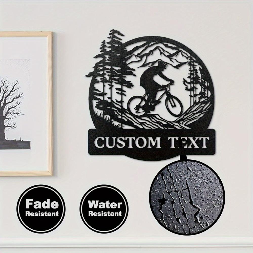 Custom Metal Sign Mountain Bike Silhouette Outdoor Home Kitchen Wall Decor Holiday Gift