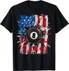 Pool Snooker Billiards Player 8 Ball USA American Flag Gift Unisex T-Shirt