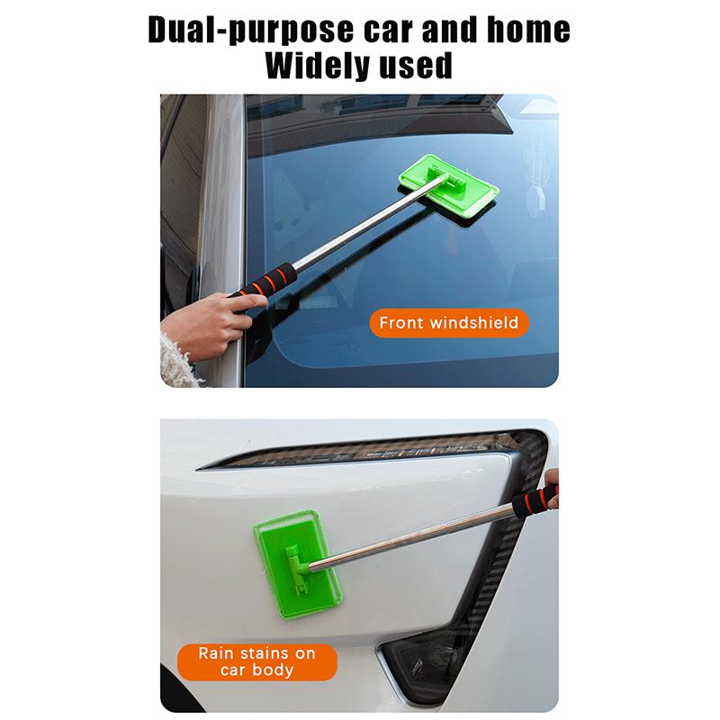 Car Window Cleaning Brush with Removable Microfiber Pad for Car Windshield Home Office Cleaning