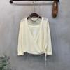 C S In The Room eaSy meSh Strap Long Sleeve Wrap Knit Cardigan CamiSole Set 3Col