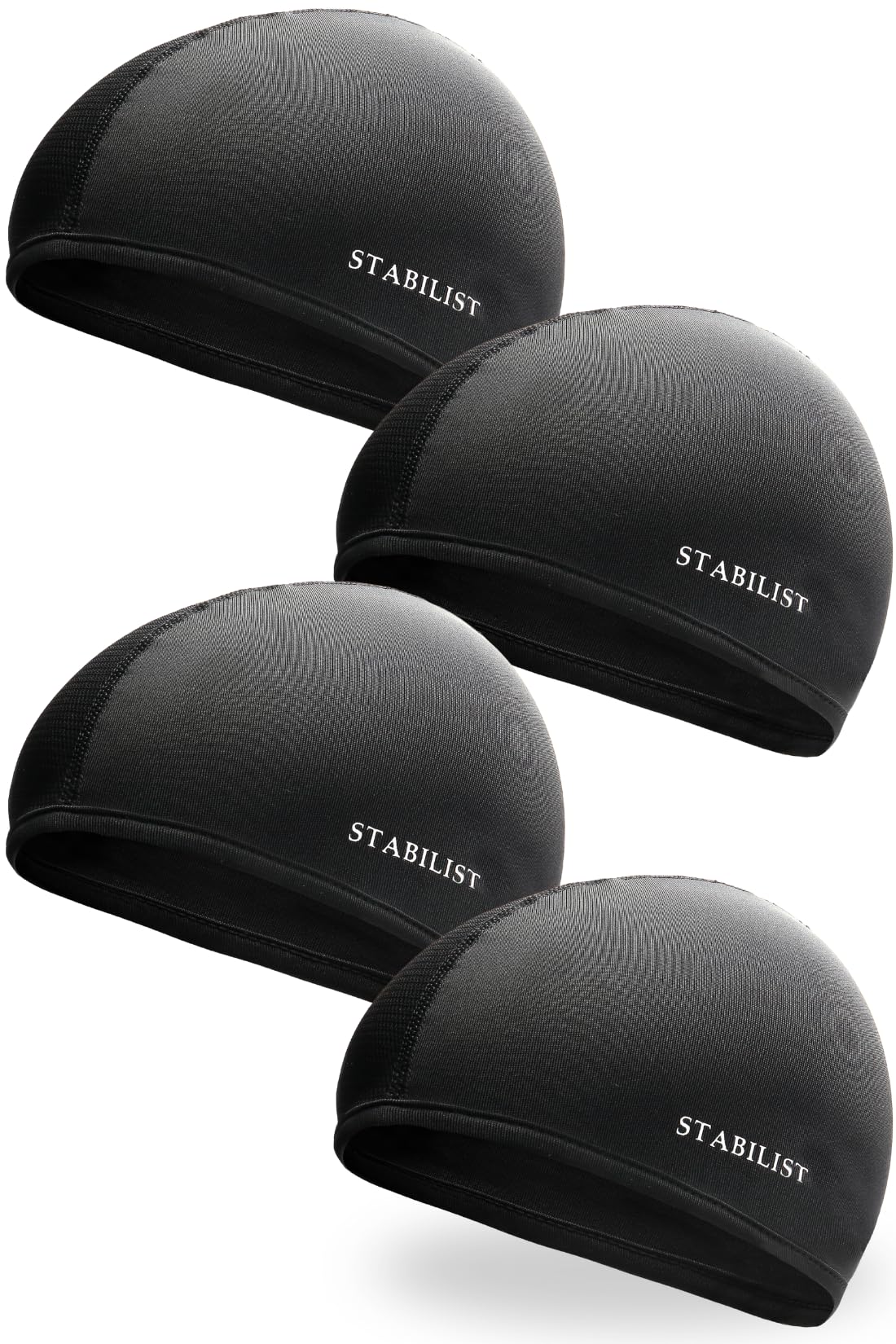 

STABILIST Helmet Inner One Size Fits Dry Skull Caps, Mesh, 4-Pack, Sweat-Wicking, Quick-Drying, Most, Motorcycle, Cycling, Fit, Deodorizing, чёрный