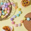 Felt Ball Garland Colored Pompon Garland, 200cm Long 24-Ball Garland Suitable for Mardi Gras Easter New Year Valentine Walls