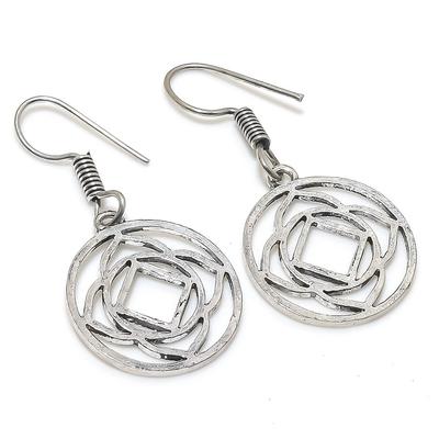 Natural Traditional Look Handmade 925 Sterling Silver Gift Earring 1.77" Q4K84