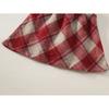 Girls' Woolen Skirt Autumn New Korean Style Red Vintage Plaid A-line Skirt for Young Children