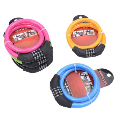Mountain Bike Bicycle Steel Cable 4-Digit Number Security Coded Combination Lock