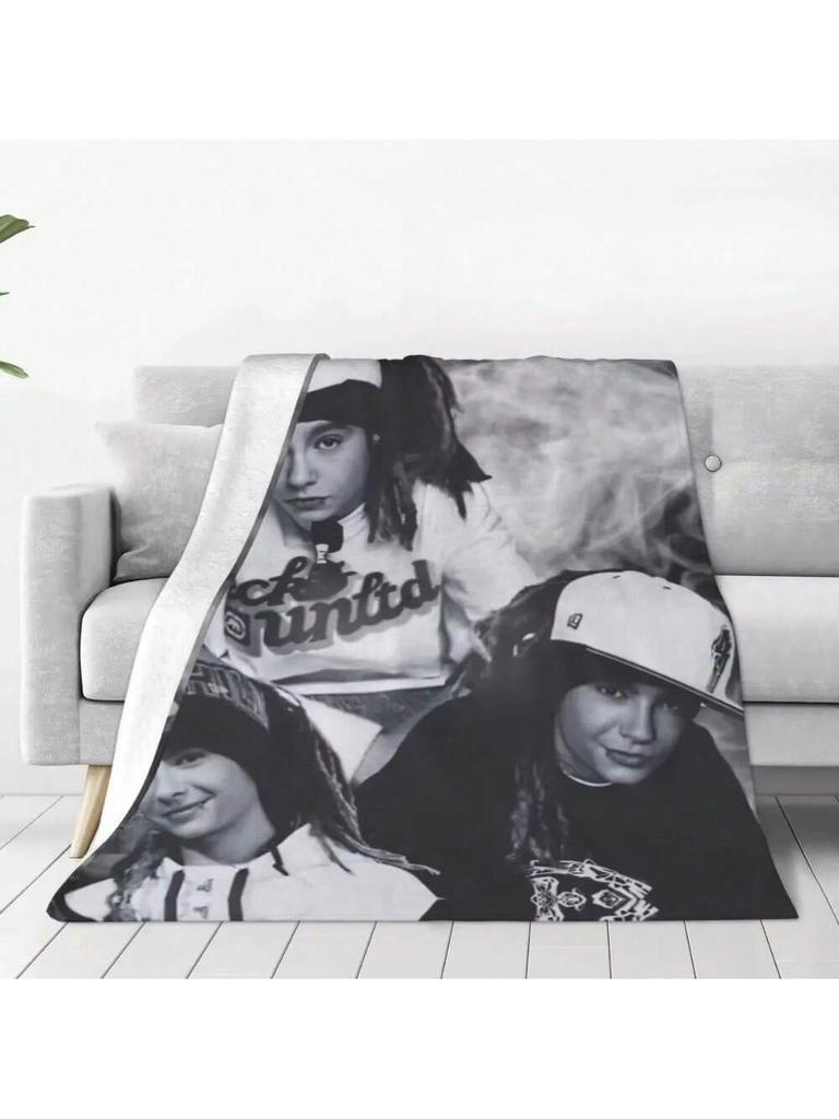 Warm Soft Blanket Picnic Tom Kaulitz Throw Blanket Guitarist Music Flannel Bedspread Couch Chair Graphic Sofa Bed Cover