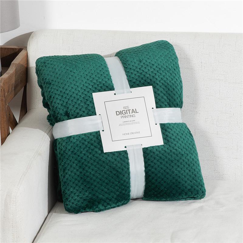 Blanket Blanket Coral Fleece Blanket Winter Solid Color Flannel Pineapple Plaid Blanket Cross-border Sofa Blanket Car Lunch Break Blanket