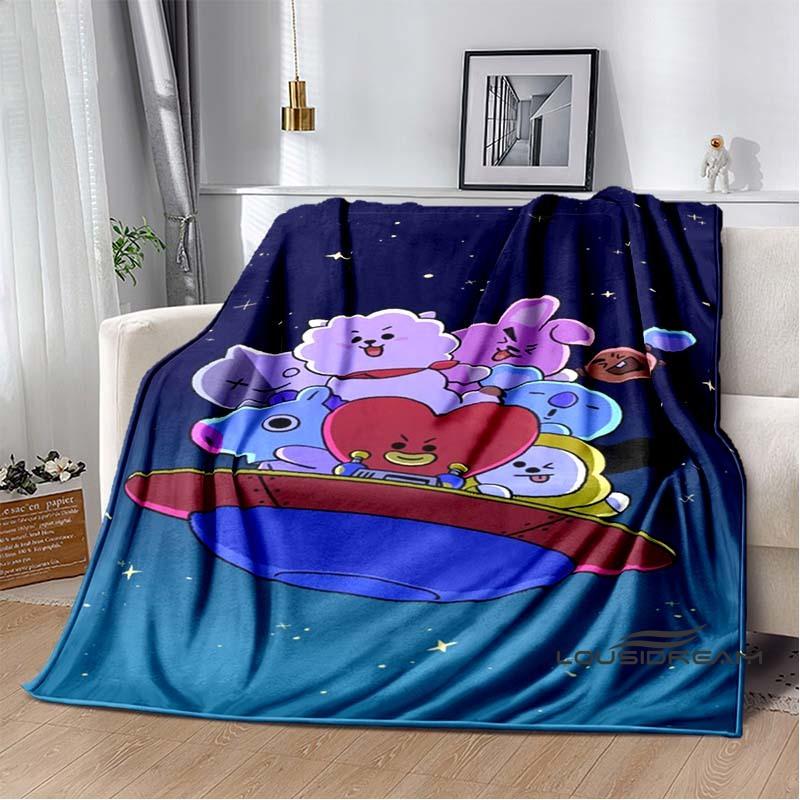 2026 Nuova Collezione Cartoni Animati Anime BT21 Adorabile Coperta Ultra Morbida per Bambini Coperta da Divano Perfetta per Viaggi Divani Picnic