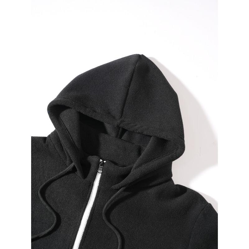 Men's Thickened Half Zip Hoodie, Stand Collar Long Sleeve Casual Sweatshirt for Autumn Winter