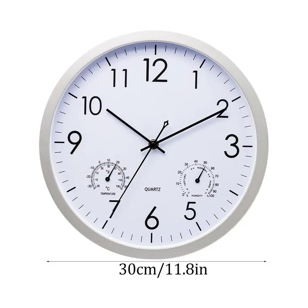 

Outdoor Clocks Waterproof 12in Outdoor Clocks for Patio Silent QuartzWall Clock Waterproof Outdoor Weather Station Clocks белый