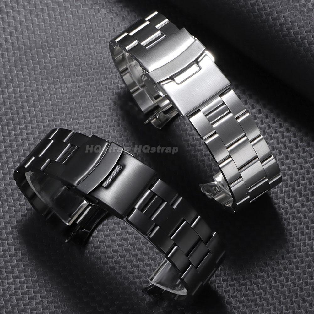 Solid Stainless Steel Watch Band 18mm 19mm 20mm 21mm 22mm Curved Metal Strap for Seiko for Oyster Luxury Wrist Belt Accessories