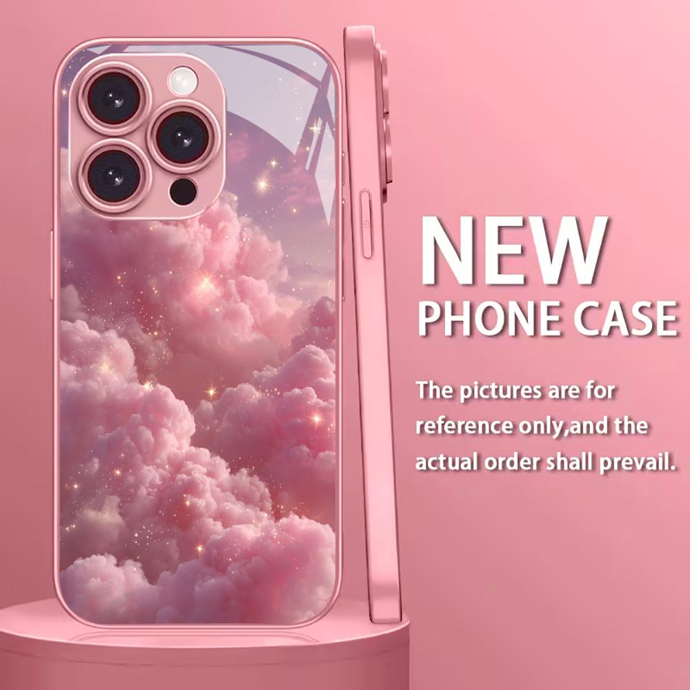 

Красочный гальванизированный стеклянный чехол для телефона iPhone 17 16 15 14 13 12 11 Pro Max Plus 16E 17Air iPhone 17