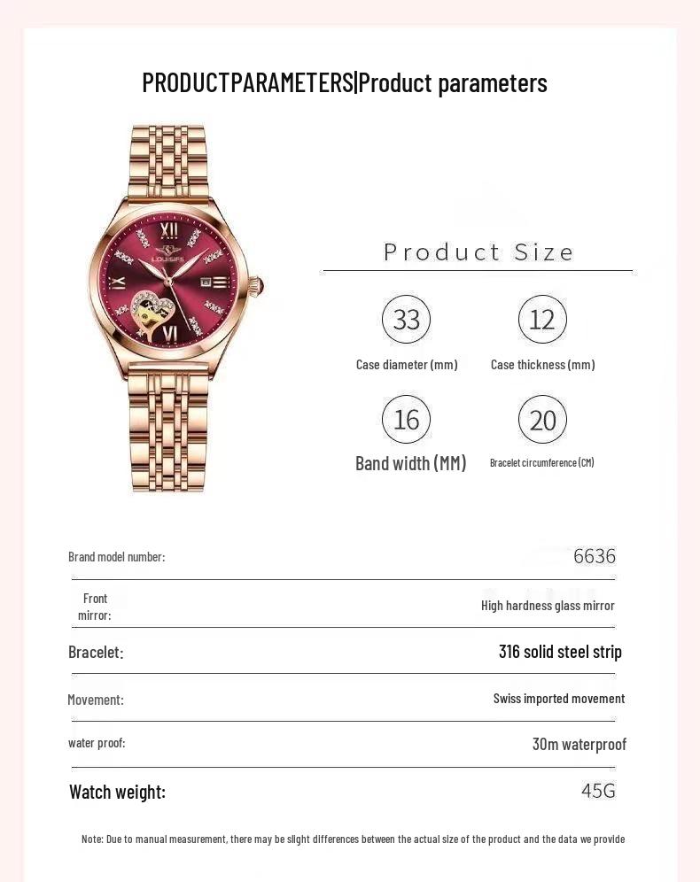 Louis Vanson Women's Luminous Diamond-Set Waterproof Calendar Watch – Popular Style