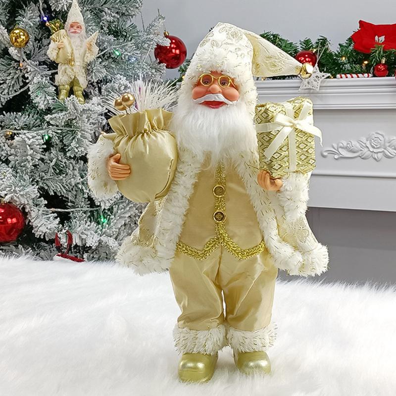 

New Santa Claus Plush Toy Christmas Decoration Standing Elder Children s Gift Ornament 12inch （17*10* 30cm ） жовтий