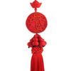 Cinnabar Double-Sided Car Pendant with Rearview Mirror Safety Chinese Knot Gourd Ornament