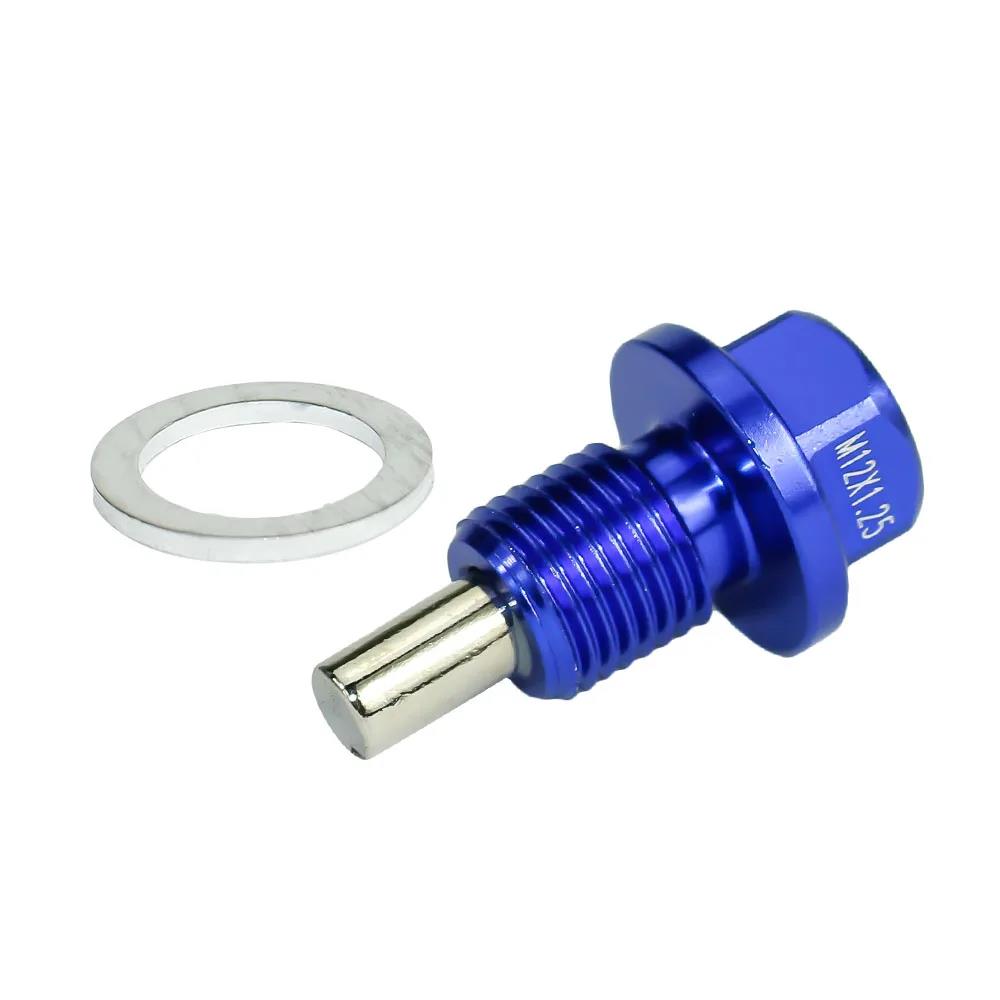 M12*1.25MM Magnetic Oil Drain Plug/Oil Sump drain plug Red Blue Black Gold Purple Silvery Green Gray Oil Drain Plugs 3