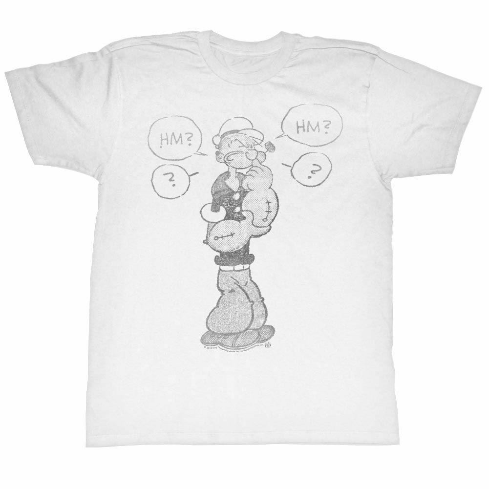 Popeye Comic White Adult T-Shirt S