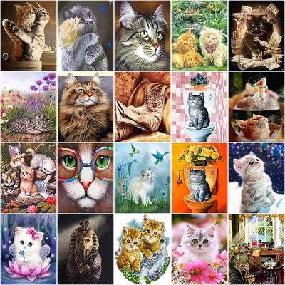 5D Diy Diamant Stickerei Tier voller runder Diamant Malerei Katze Diamant Mosaik Kreuzstich handgemachtes Geschenk