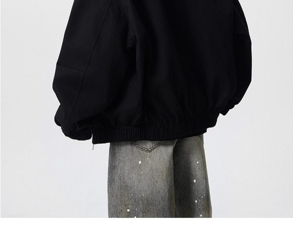 Men's Autumn/Winter Deconstructed Cotton Jacket, Faux Two-Piece, Street Hip-Hop Style, Outdoor Hooded Top