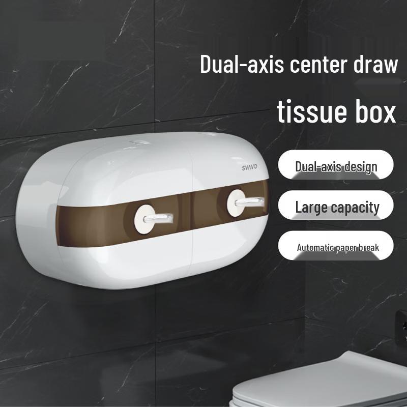 Cmaos No-Drill Wall-Mounted Double Roll Toilet Paper Holder