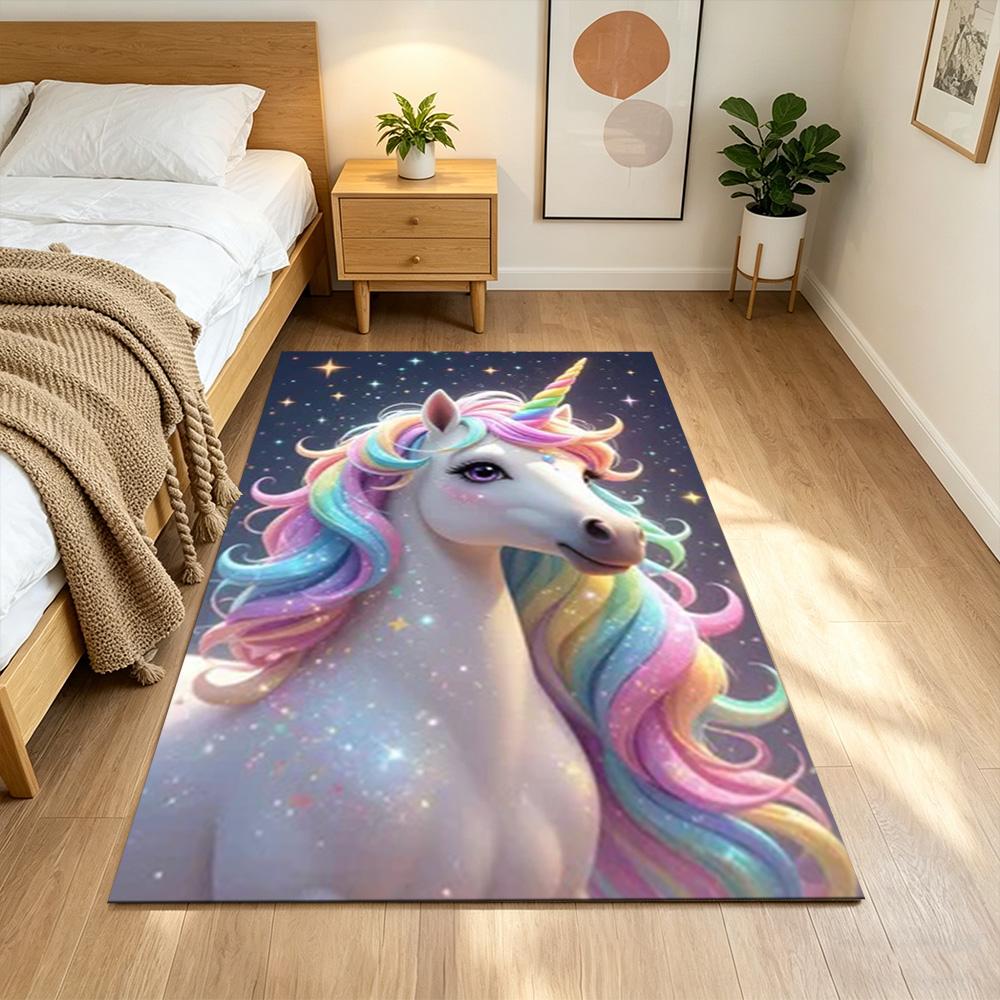 Magical Unicorn Dreamscape Non-Slip Home Carpet Design for Office Decor Living Room Bedroom Gift