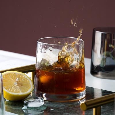 270ml 9.3oz Transparent/grey Glass Cup 2pcs Heat Resistant Tea Cup Juice Milk Lemon Water Mugs Party Simple Style Whiskey Glass