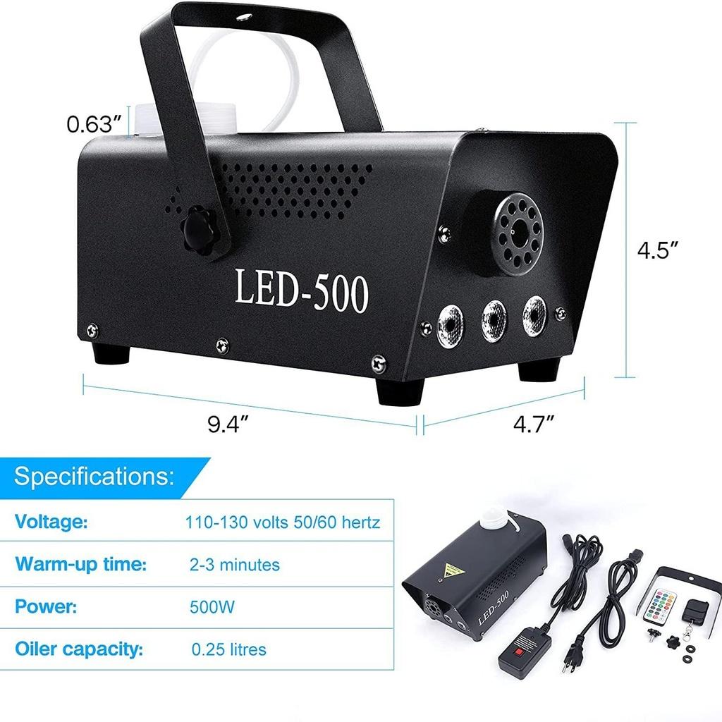 500W Stage Portable LED Full Color Smoke Machine Bar Wedding KTV Fog Maker