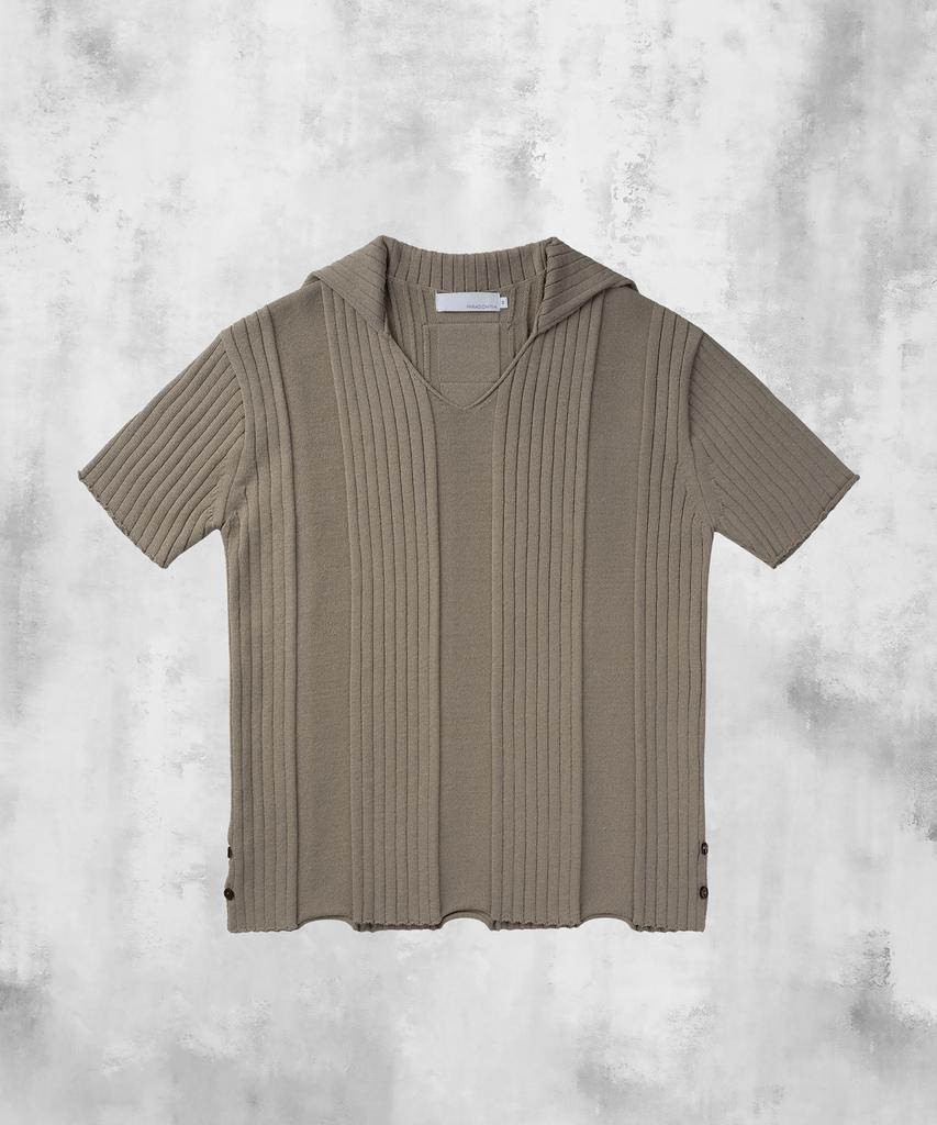 PARADIGMFILM [Ep.02] Fold-In Collar V-Neck Knit (Mocha Beige)
