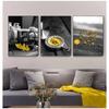 Picture For Living Room Decoration Poster And Print Black And White Landscape Nordic Canvas Painting Set Art Yellow Scenery Wall