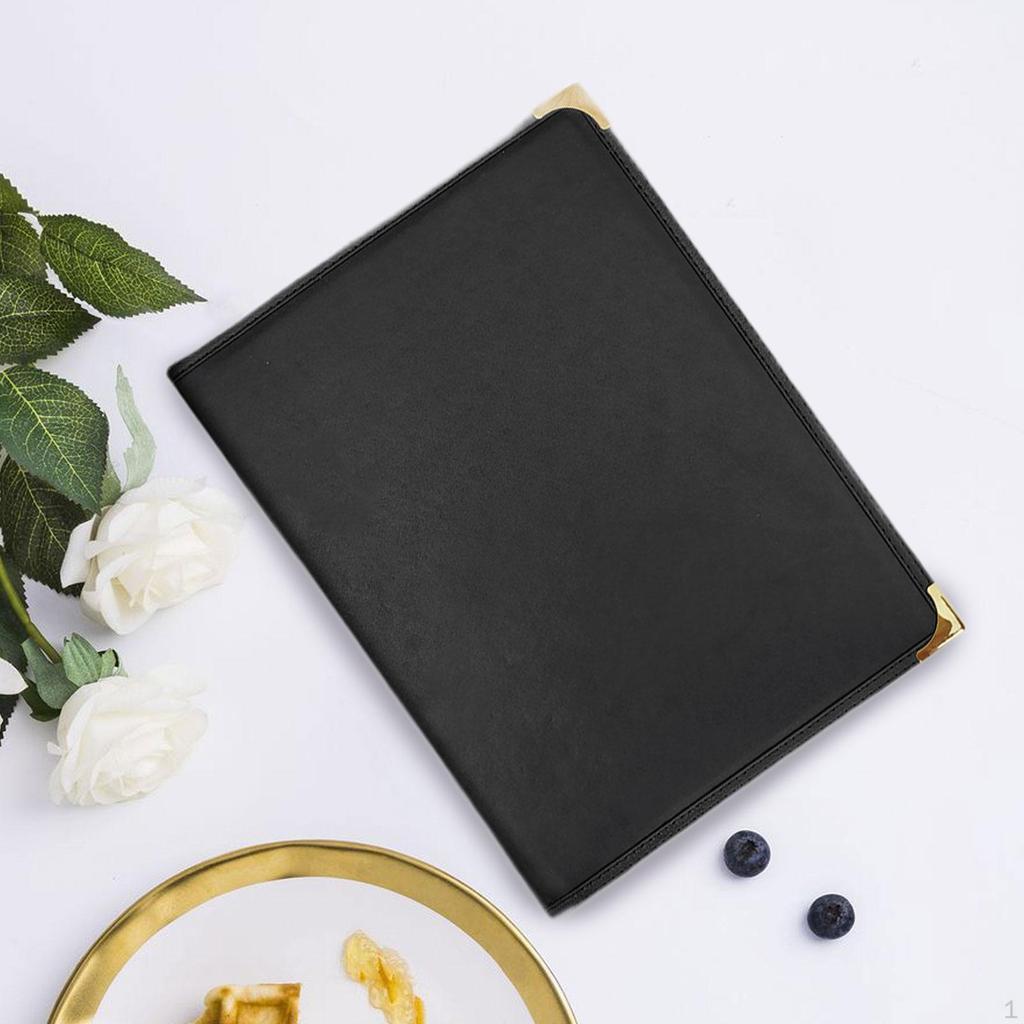 Menu Cover 6 Views Premium Commercial Refillable Metal Corners Holder Menus Folder for Hotel