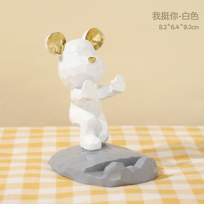 Bear Hand-Push Tablet And Phone Stand - Whites One Size белый